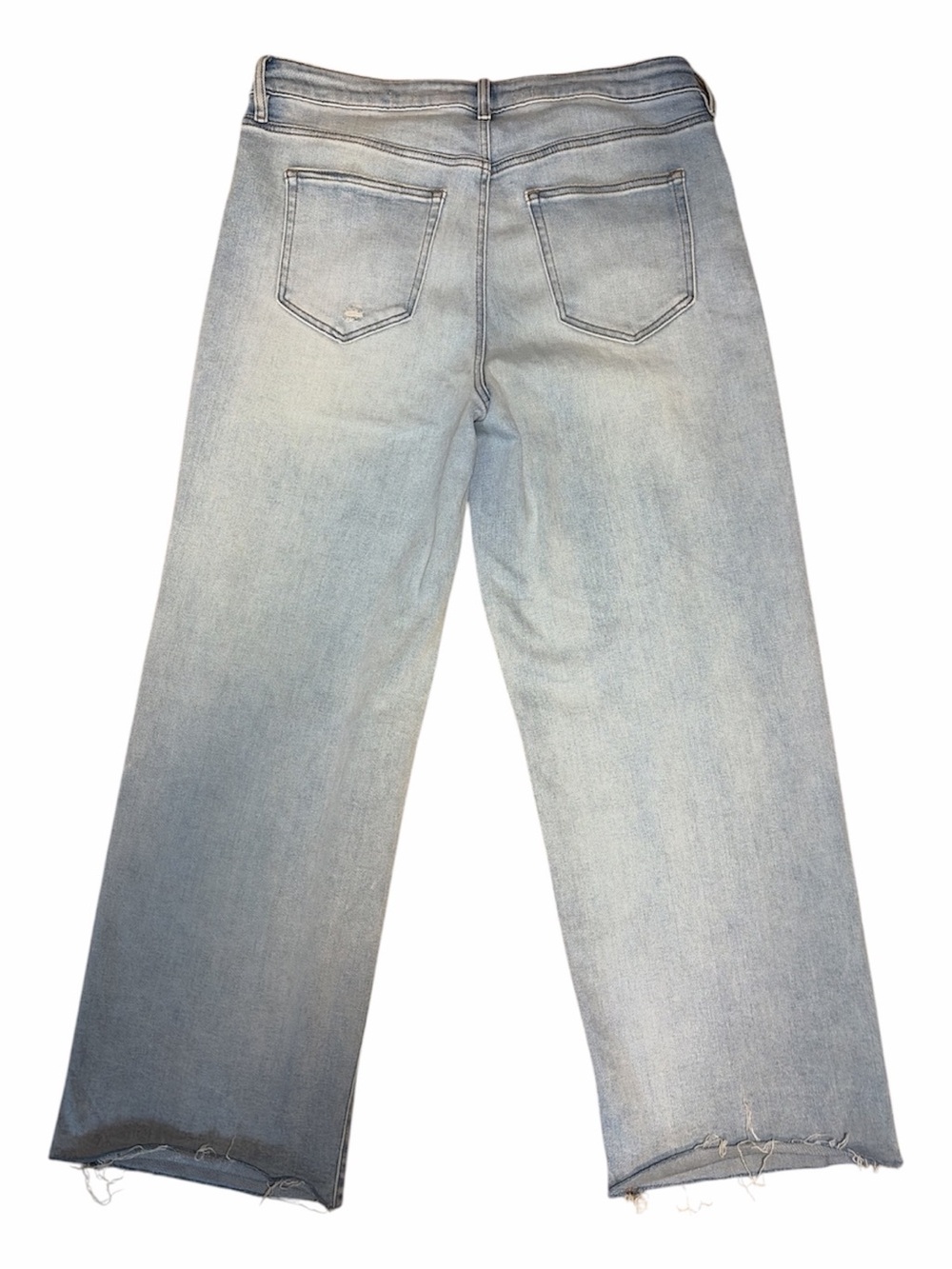 Arula Size 16 Light Wash Wide Leg Stretch Jeans Raw Frayed Hem - Picture 6 of 6